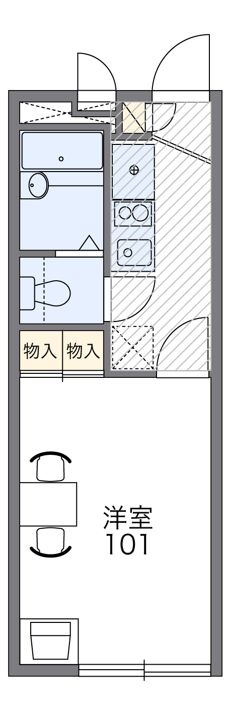 熊本市中央区島崎のアパートの間取り