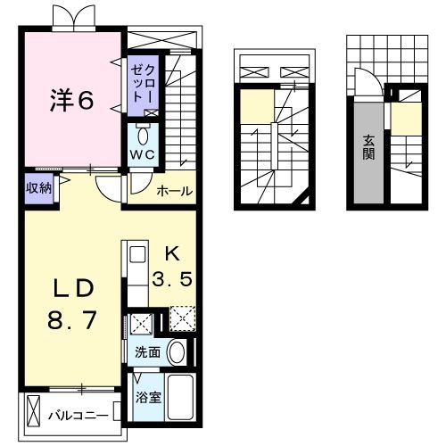 八千代市萱田町のアパートの間取り