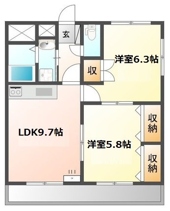 名古屋市守山区菱池町のマンションの間取り