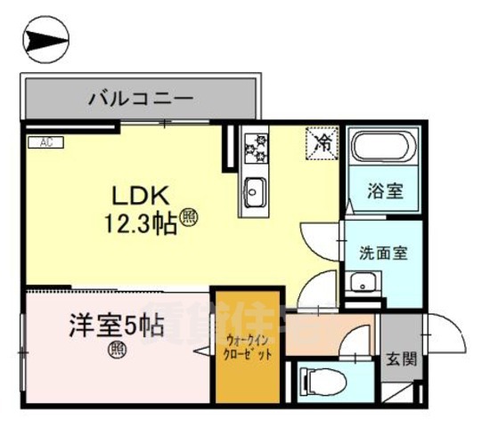 大津市大萱のアパートの間取り