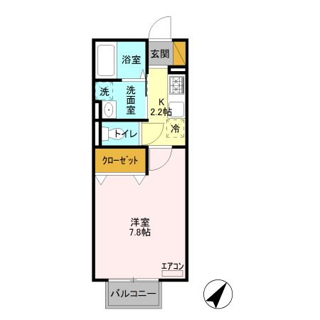 Ｄ-ｒｏｏｍ２４　Ａの間取り