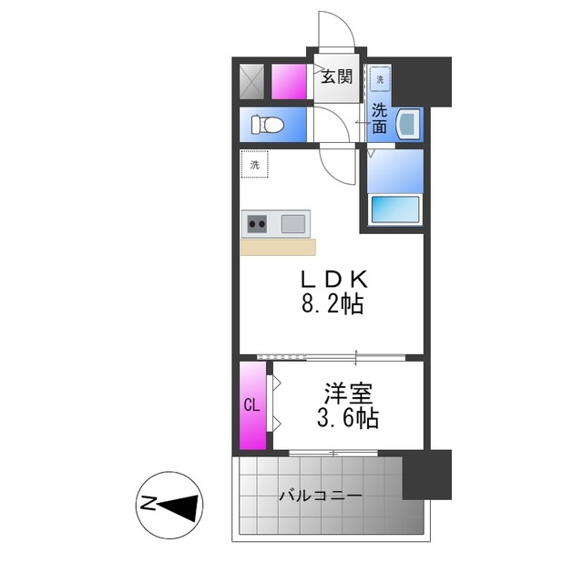 スワンズシティ大阪エスクレアの間取り