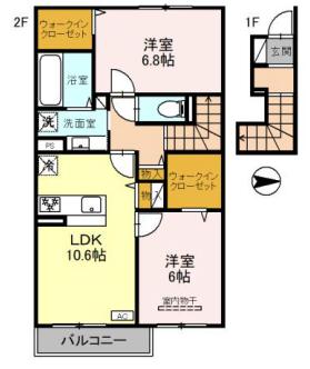 神戸市灘区赤坂通のアパートの間取り