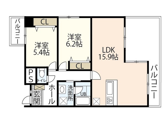 広島市中区幟町のマンションの間取り