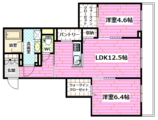 【安芸郡海田町南幸町のマンションの間取り】