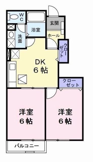 青梅市梅郷のアパートの間取り