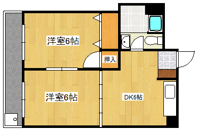 神戸市灘区一王山町のマンションの間取り