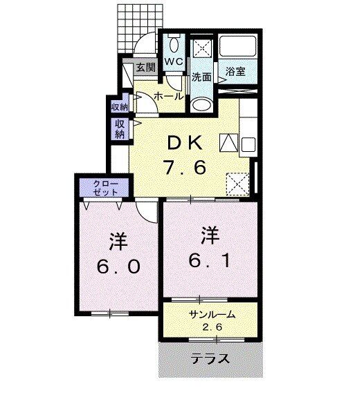 古賀市谷山のアパートの間取り