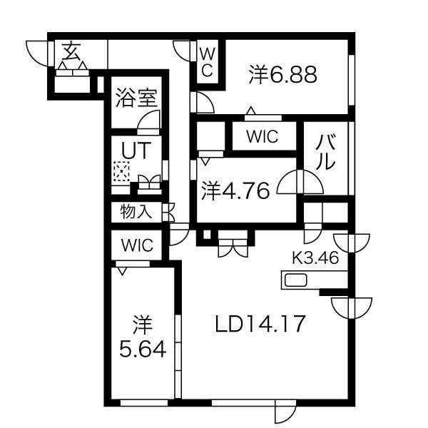 アルファスクエアＳ１７の間取り