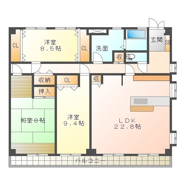 バンブーグラス・マンションの間取り