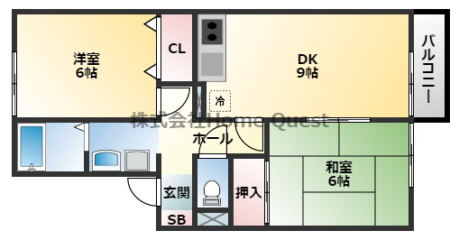 八尾市山本町北のアパートの間取り