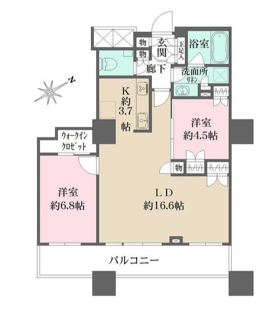 新宿区西新宿のマンションの間取り