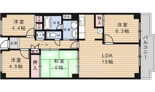 サンハイツ宝塚五月台A棟の間取り