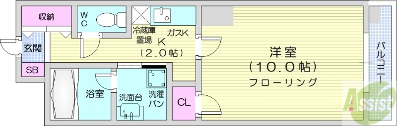 クレール北10条の間取り