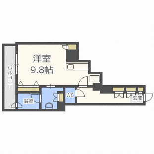 札幌市中央区南九条西のマンションの間取り