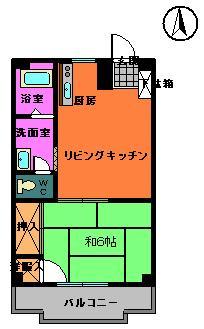 サニービル　５０２号室の間取り