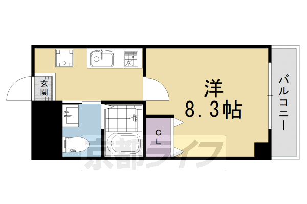 京都市右京区西京極東大丸町のマンションの間取り