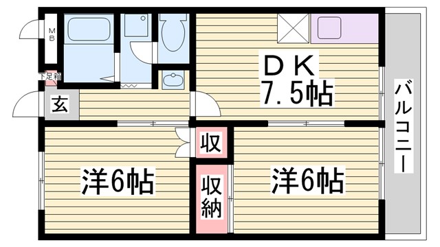 谷上ハイツの間取り