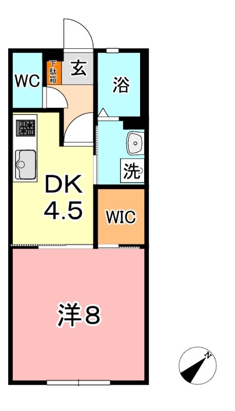 倉敷市福島のアパートの間取り