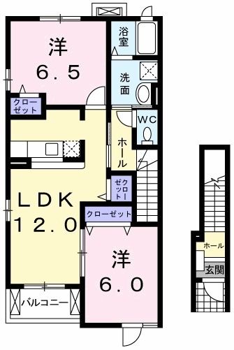 【太田市藪塚町のアパートの間取り】