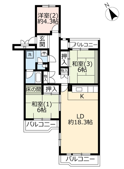 UR北柏ライフタウン松葉町一丁目の間取り写真