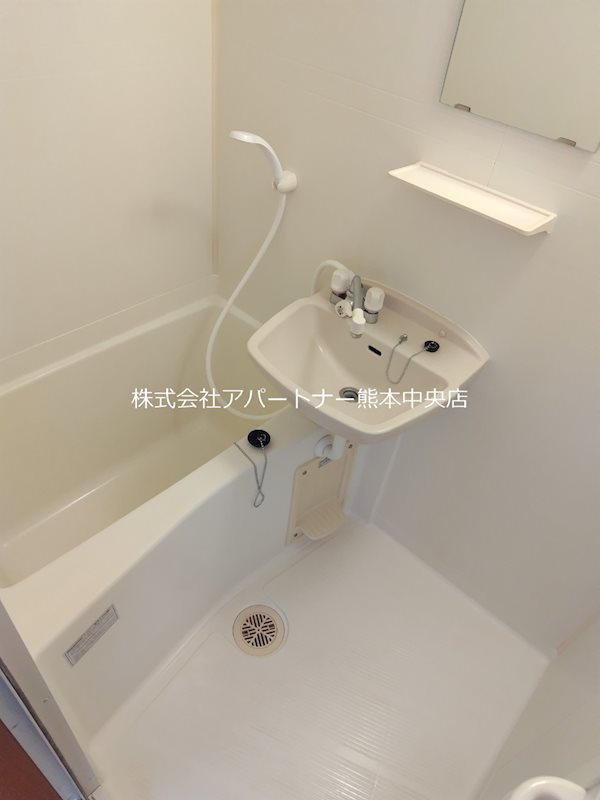 バス・シャワールーム　使い易い洗面台付き。