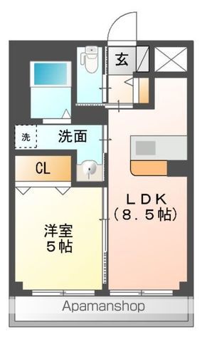 ＪＲ鹿児島本線 箱崎駅 徒歩17分 5階建 築10年の間取り写真