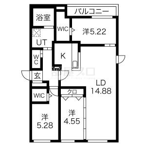 地下鉄南北線 平岸駅 徒歩2分 4階建 築2年の間取り写真