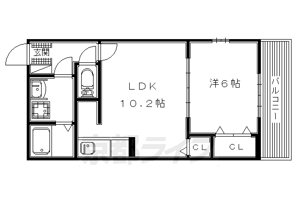 京阪本線 石清水八幡宮駅 徒歩15分 3階建 築7年の間取り写真