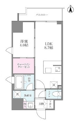 シーズンフラッツ大手前の間取り写真
