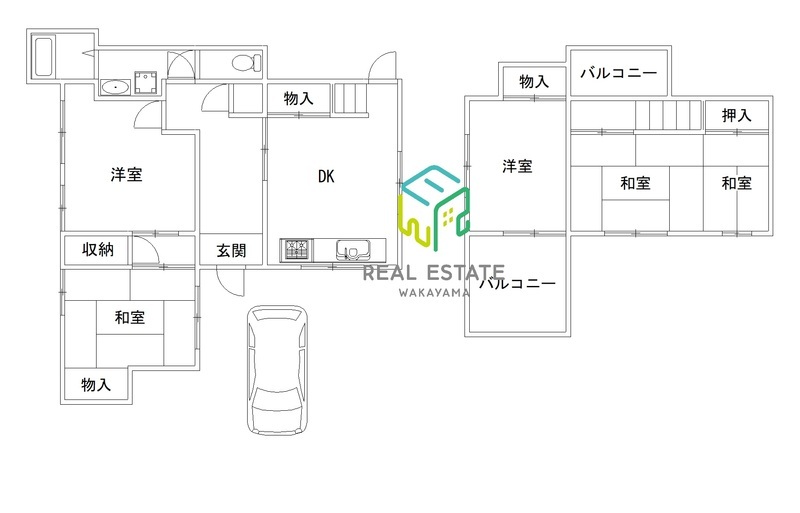 ＪＲ紀勢本線 紀三井寺駅 徒歩47分 2階建 築47年の間取り写真