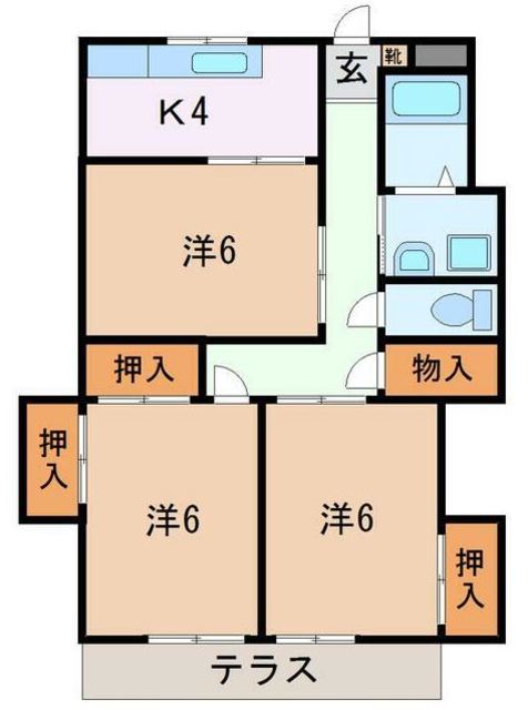 富士市中島のアパートの間取り