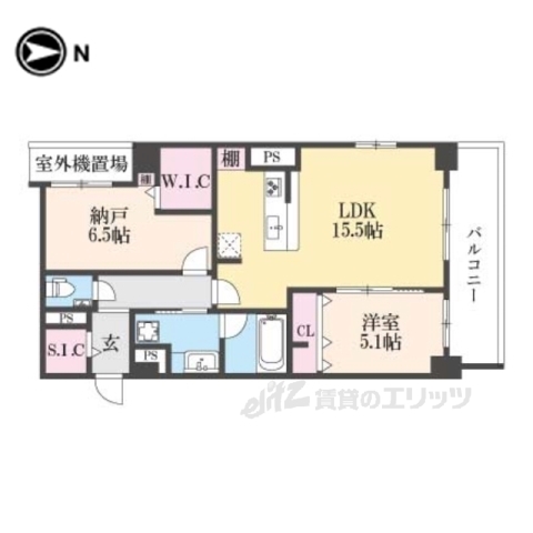 京都市東山区五軒町のマンションの間取り