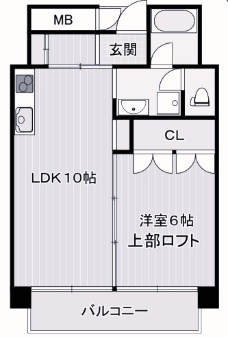 【神戸市東灘区本山中町のマンションの間取り】