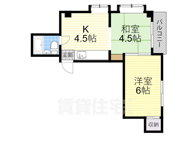 平野西第二シャルマンの間取り