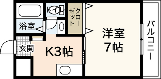 広島市安佐南区大塚西のアパートの間取り