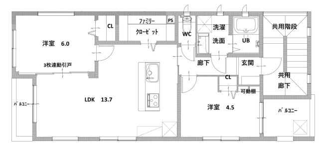 神戸市垂水区清水通のアパートの間取り
