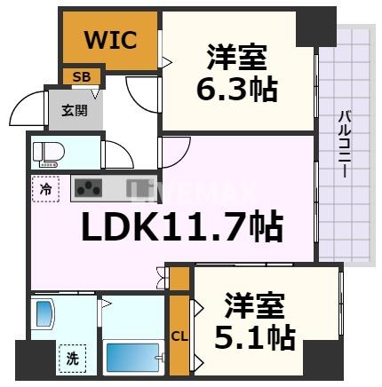 【名古屋市西区新道のマンションの間取り】