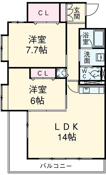 一宮市大和町馬引のマンションの間取り