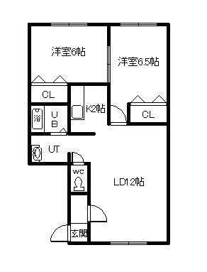 リバティ士別Ｂの間取り