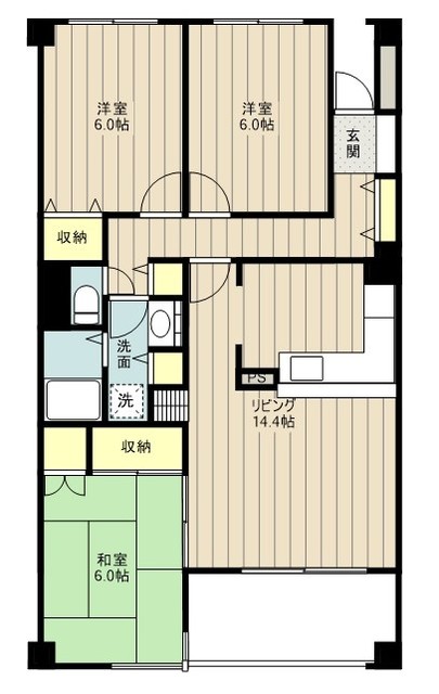 横浜市旭区さちが丘のマンションの間取り