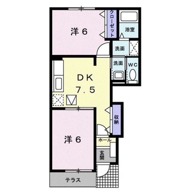 和歌山市松江東のアパートの間取り