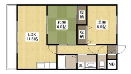 福山市草戸町のマンションの間取り