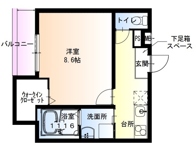 堺市西区鳳北町のアパートの間取り