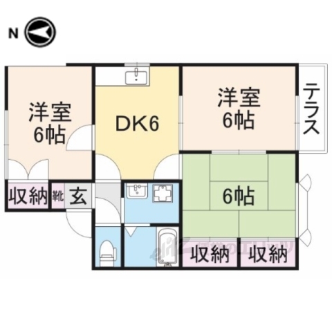 長浜市平方南町のアパートの間取り