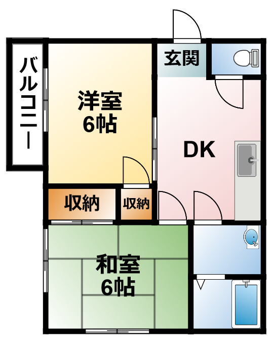 いすみ市日在のアパートの間取り