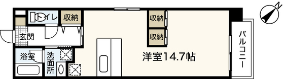 広島市中区土橋町のマンションの間取り