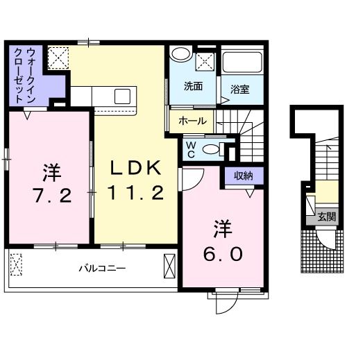 栃木市泉川町のアパートの間取り