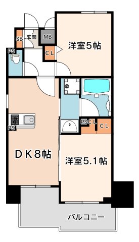 エステムプラザ難波EASTIIブレストの間取り