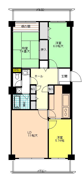 志木ニュータウン中央の森参番街8号棟の間取り